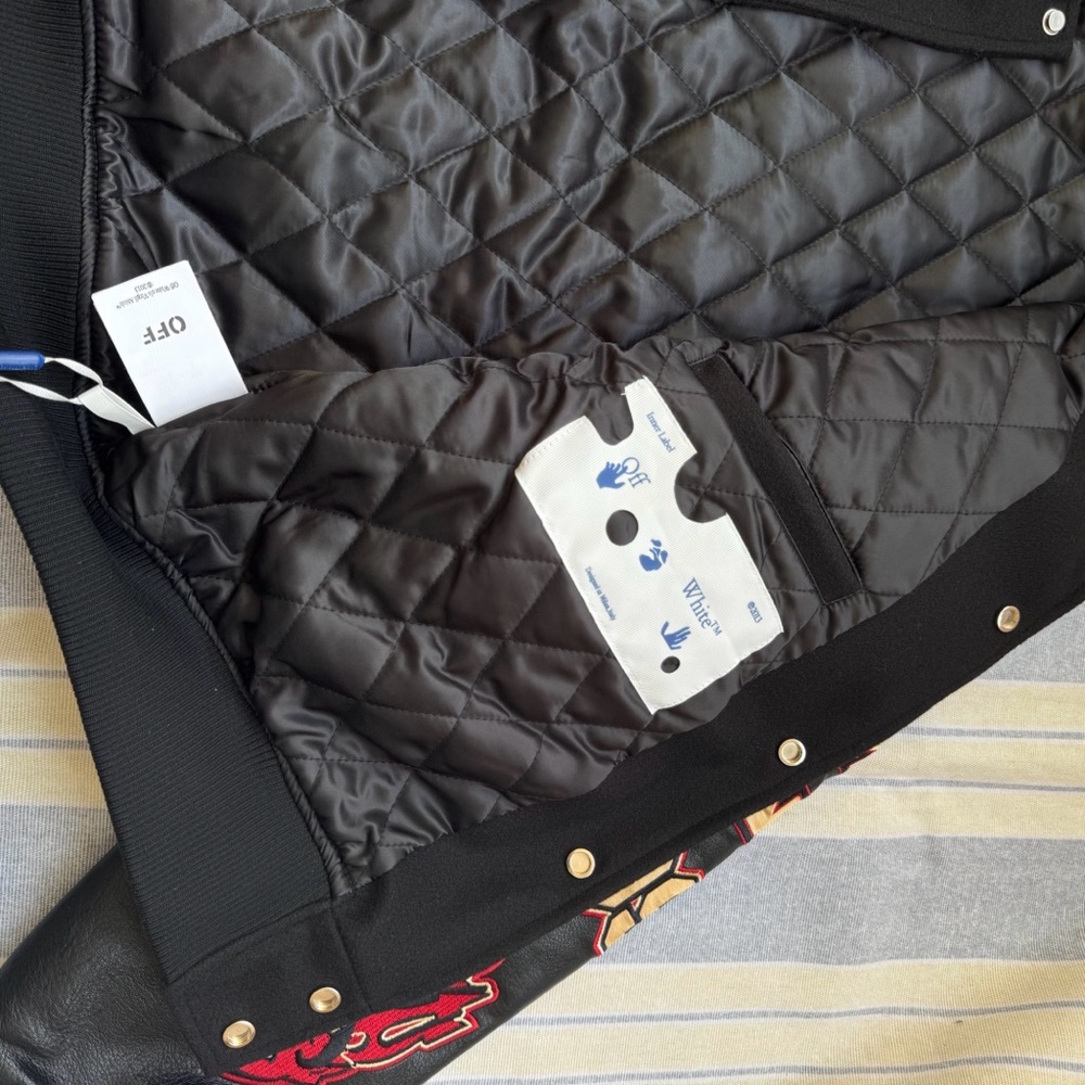 Off-White x AC Milan 125th Anniversary Embroidered Varsity Jacket - Picture 9 of 11